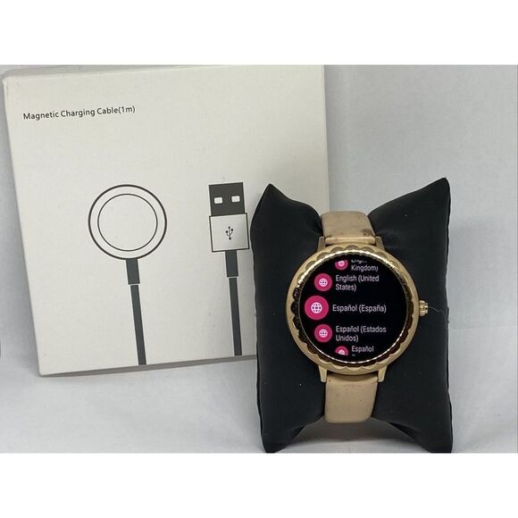 Kate Spade Gen 3 KST2003 Women's Sand Leather Digital Dial Smart Watch PD253 - Picture 1 of 12